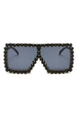 Women Square Oversize Rhinestone Sunglasses