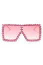 Women Square Oversize Rhinestone Sunglasses