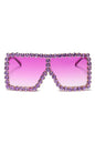 Women Square Oversize Rhinestone Sunglasses