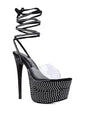 SUGAR MOM STRAPPY DIAMANTE PLATFORM HIGH HEELS