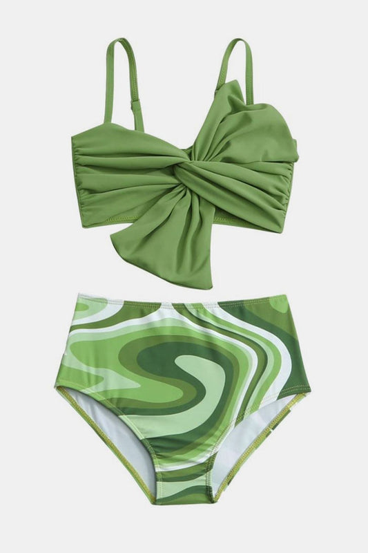 Twisted Spaghetti Strap Two-Piece Swim Set