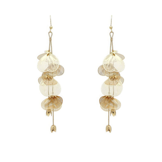 Flower Metal Drop Earrings