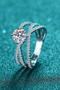 1 Carat Moissanite Crisscross Ring - Image #1