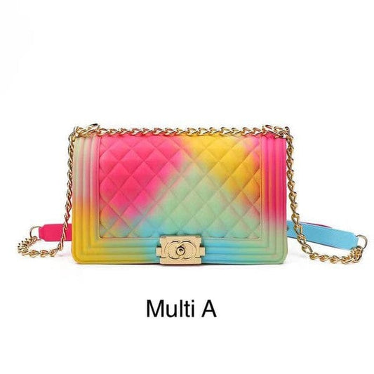 LARGE SIZE MODERN CROSSBODY RAINBOW JELLY BAG