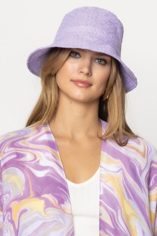 Floral Eyelet Bucket Hat