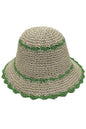 Color Trim Straw Bucket Hat