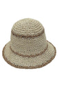 Color Trim Straw Bucket Hat