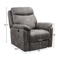 36.2" X 39.37" X 41.7" Grey Air Leather -  Power Recliner With Usb Port