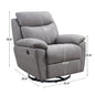 35.43" X 39.37" X 39.8" Light Grey Fabric Glider & Swivel Power Recliner With Usb Port