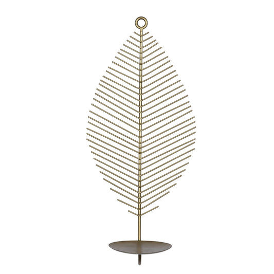 Contemporary Leaf Shaped Matte Gold Wall Sconce