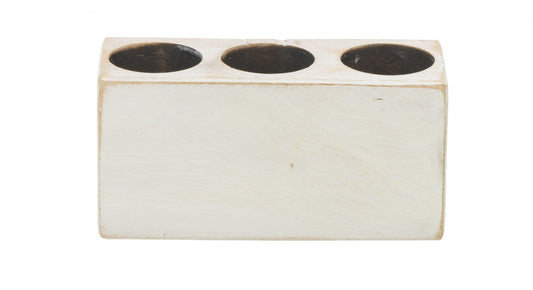 Distressed White 3 Hole Sugar Mold Candle Holder