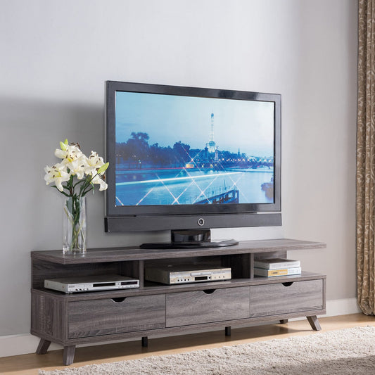 CabinetEnclosed Storage TV Stand With Legs For Up To 75" TV