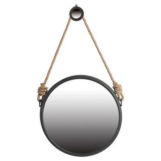 20" Dark Gray Round Wall Mounted Accent Mirror