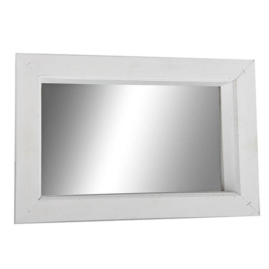 20" White Wood Frame Rectangle Wall Mounted Accent Mirror