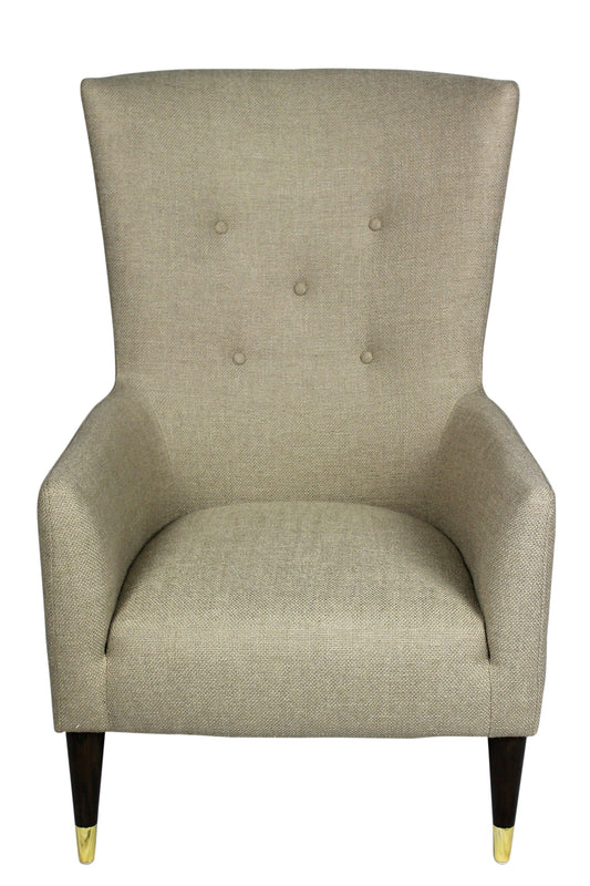 28" Sand 100% Polyester And Natural Solid Color Lounge Chair