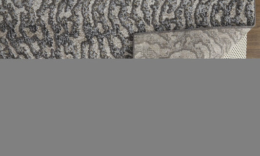 2' X 3' Gray Taupe And Ivory Abstract Power Loom Stain Resistant Area Rug